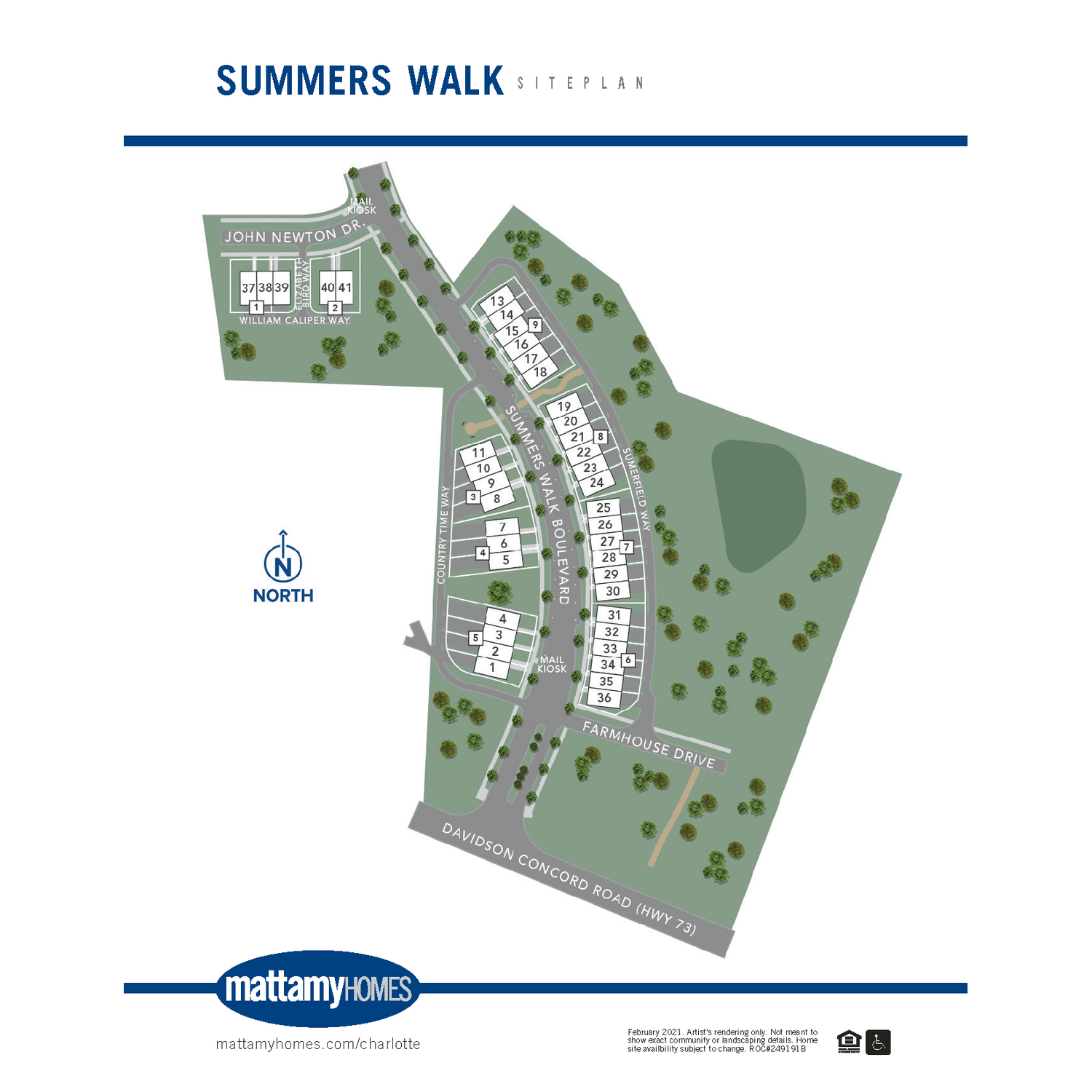 Summers Walk xây dựng tại 16014 Davidson-Concord Road, Davidson, NC 28036