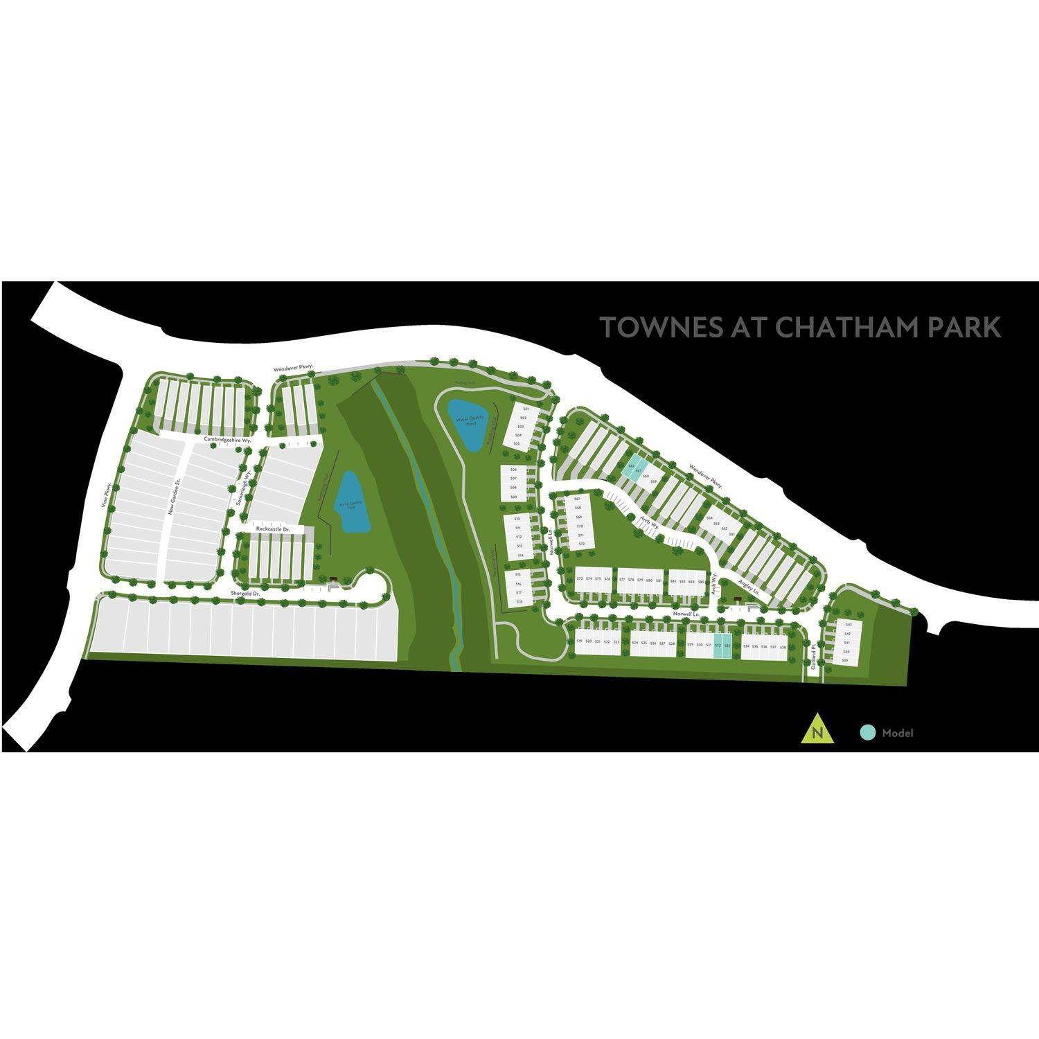 Townes at Chatham Park byggnad vid 291 Wendover Parkway, Pittsboro, NC 27312